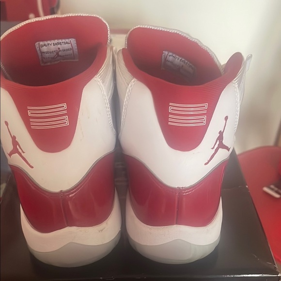 Men’s Red and White Sneakers - Picture 8 of 17